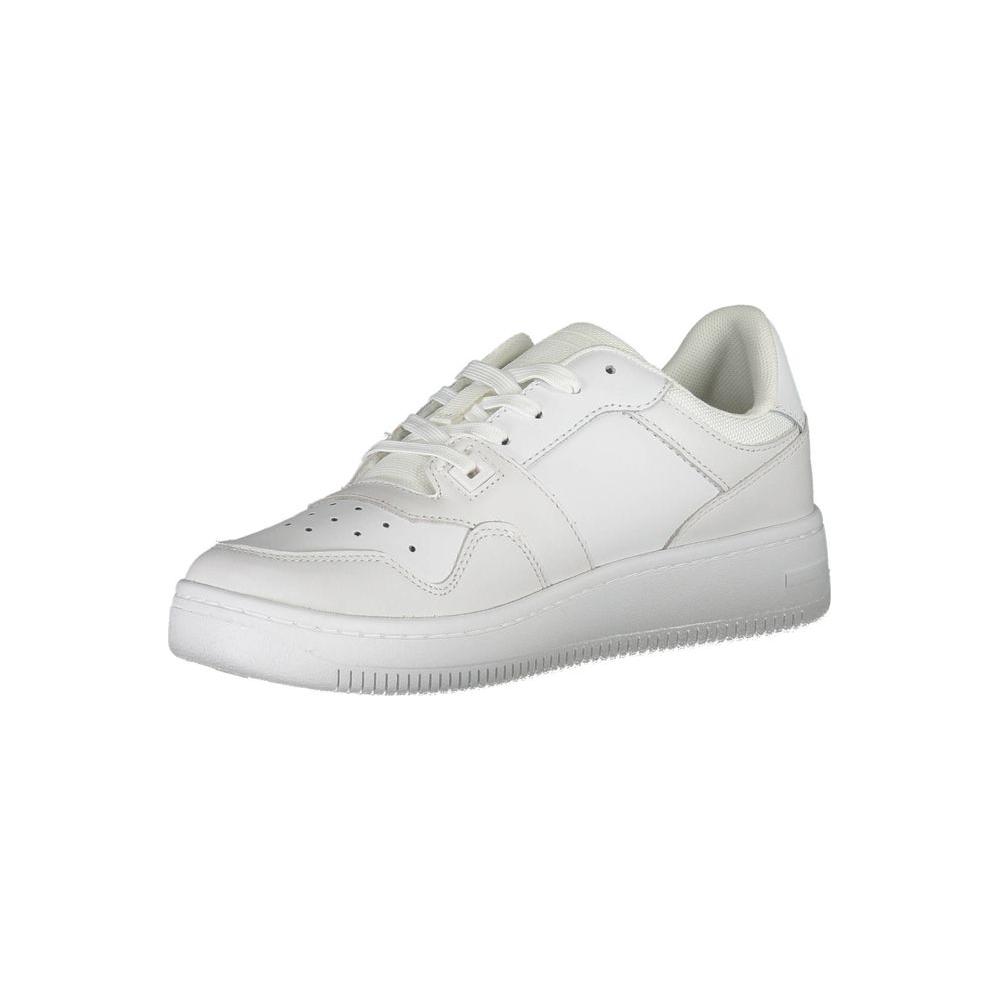 Tommy Hilfiger White Polyester Women Sneaker Tommy Hilfiger Light Gray