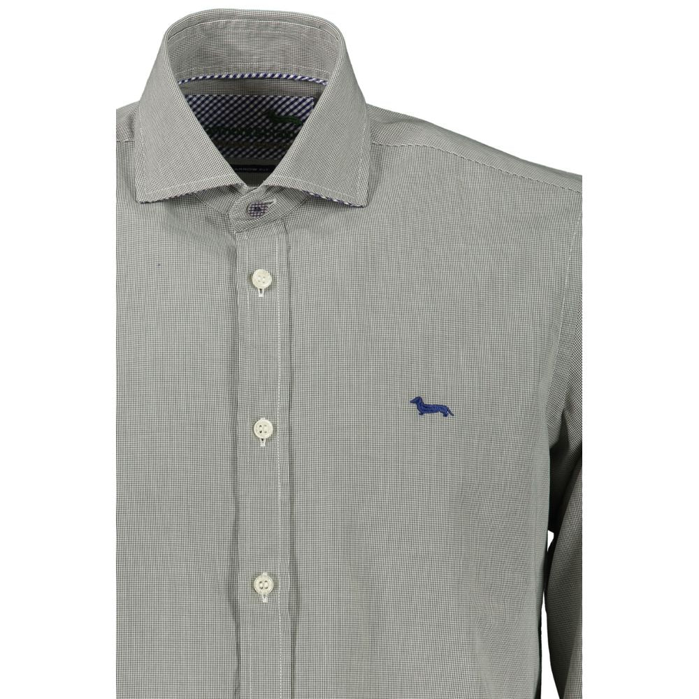 Harmont & Blaine Elegant Green Slim Fit Long Sleeve Shirt Harmont & Blaine Dark Gray