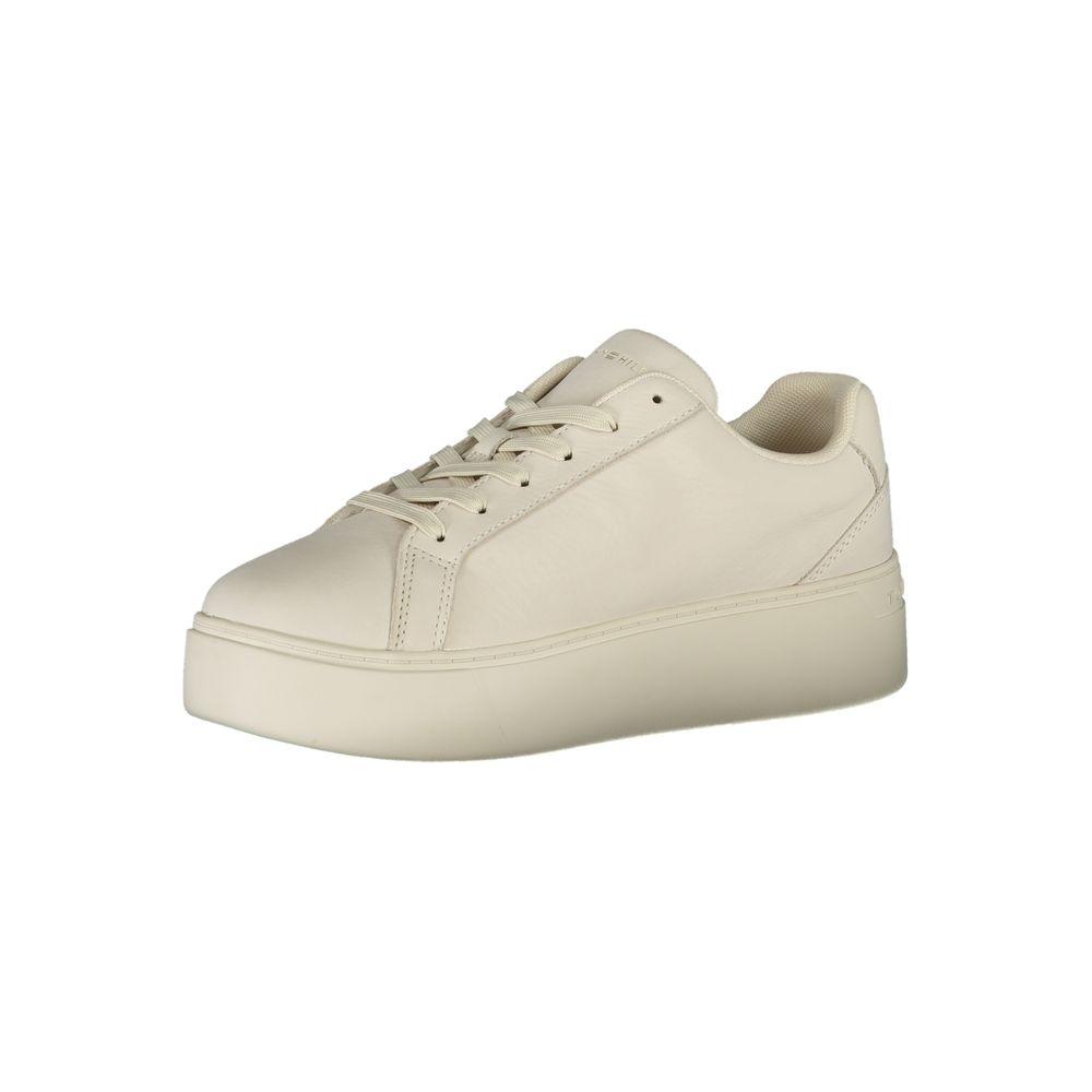 Tommy Hilfiger White Polyester Sneaker Tommy Hilfiger Gray