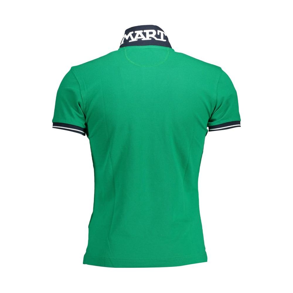La Martina Green Cotton Men Polo Shirt La Martina Dark Cyan