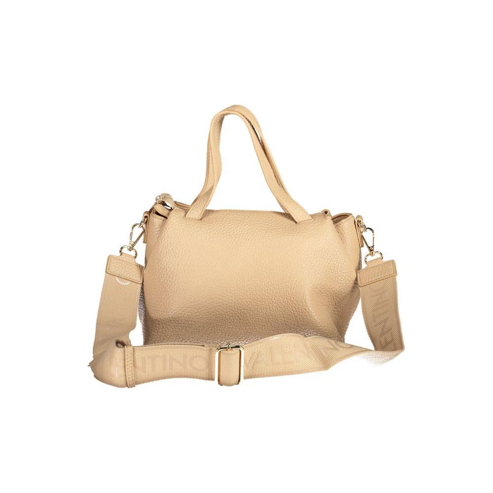 Valentino Bags beige polyethylene women handbag with handles and adjustable strap, featuring secure zip closure and internal pockets.
