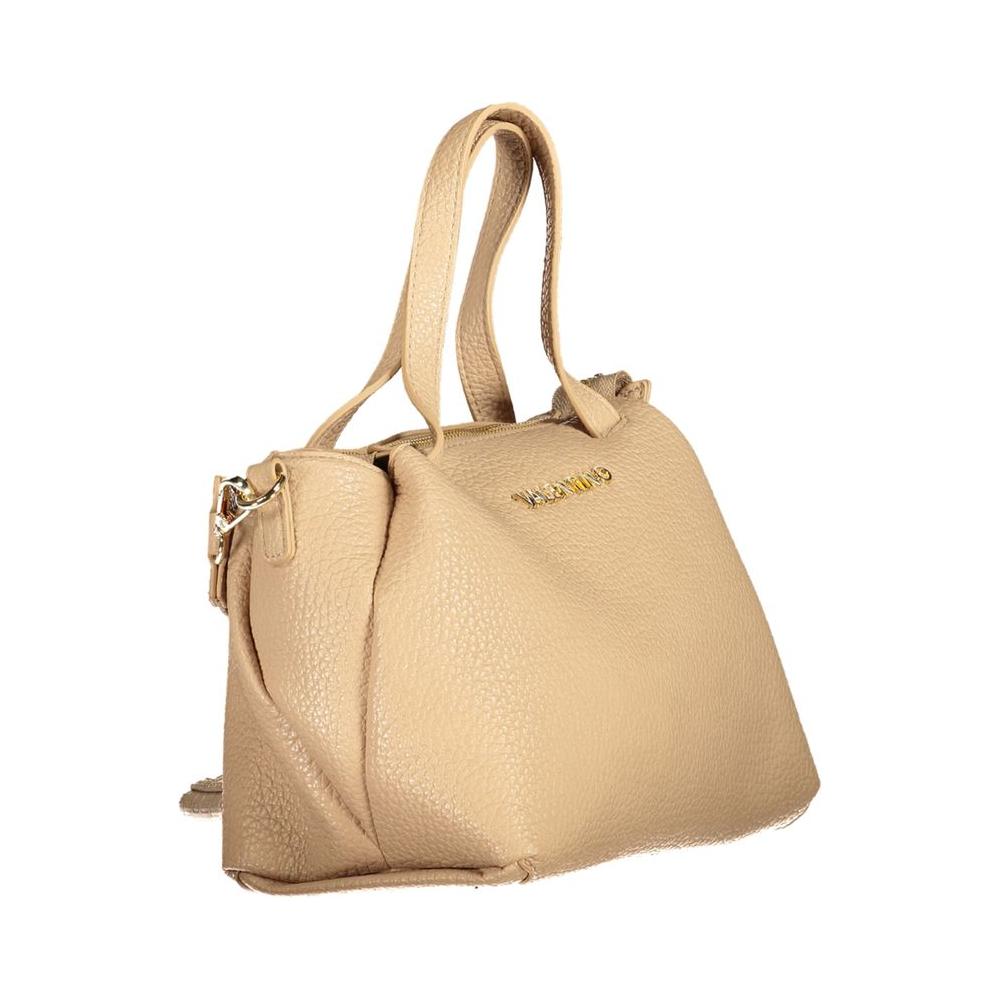 Valentino Bags beige polyethylene women's handbag with dual handles and detachable shoulder strap.