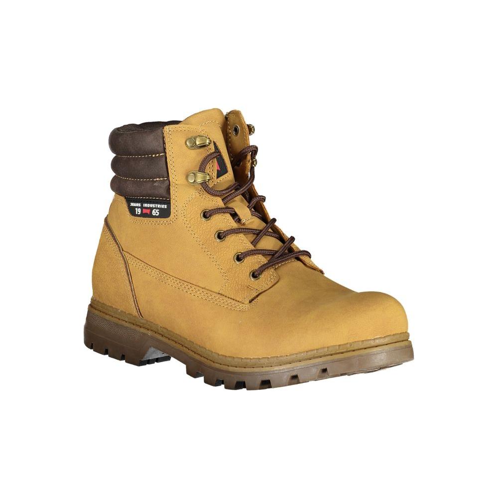 Carrera yellow lace-up boots with contrasting details and logo, perfect for a bold fashion statement. Made of 40% Polyester and 60% Polyethylene.