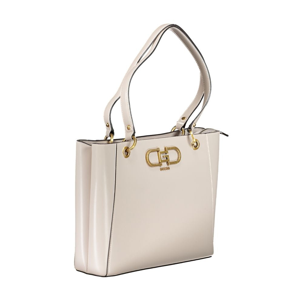 Guess Jeans gray polyethylene women handbag with shoulder handles and spacious compartments, ideal for modern fashion statements.