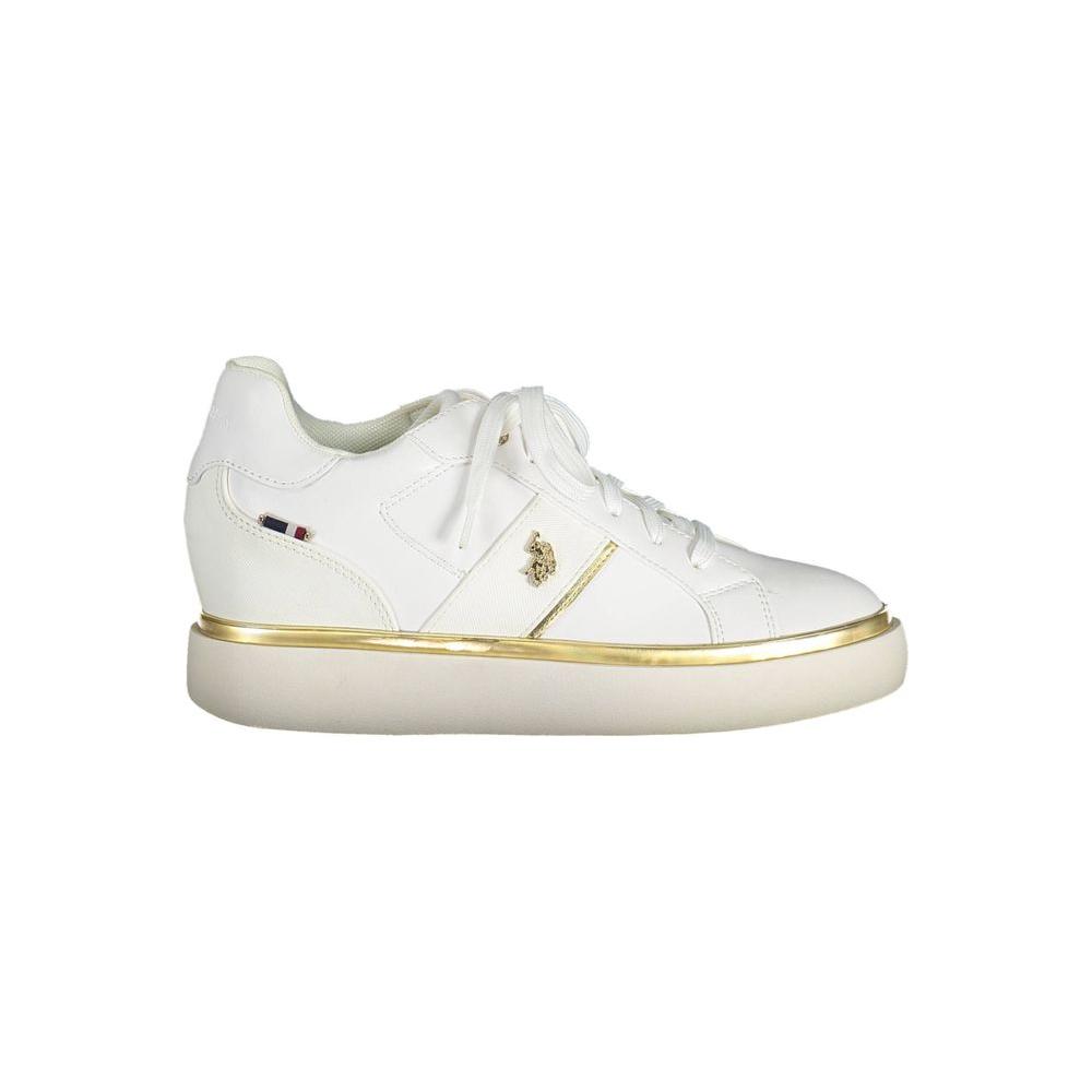 U.S. POLO ASSN. White Polyester Women Sneaker U.S. POLO ASSN. Light Gray