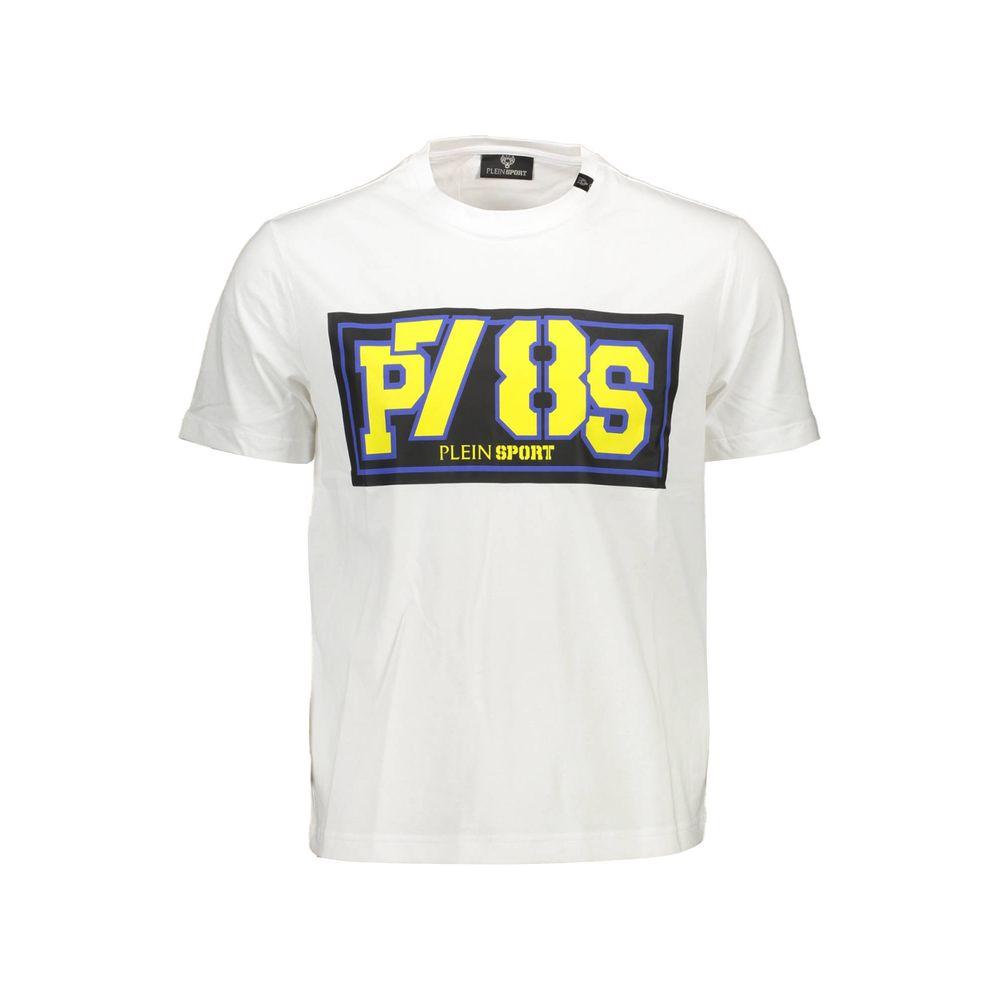 Plein Sport White Cotton Men T-Shirt Plein Sport Beige