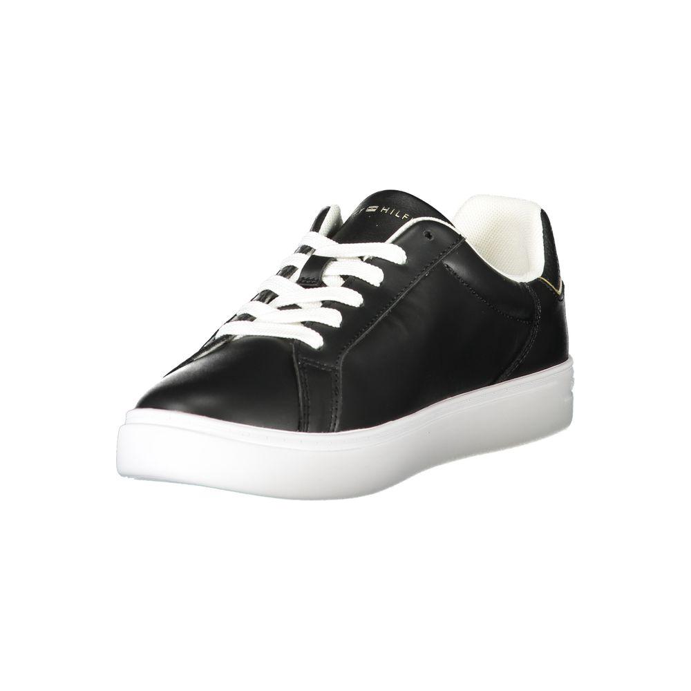 Tommy Hilfiger Black Leather Women Sneaker Tommy Hilfiger Dark Slate Gray