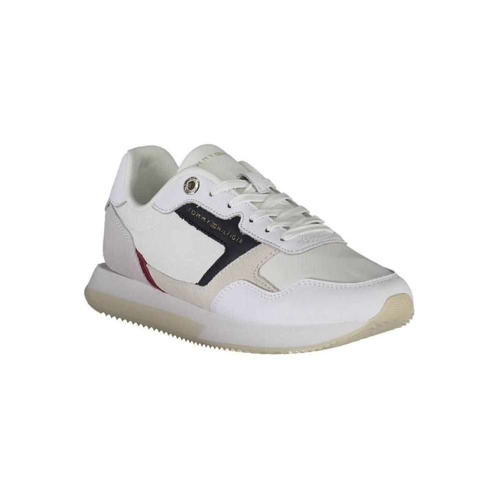 Tommy Hilfiger White Leather Women Sneaker Tommy Hilfiger Gray