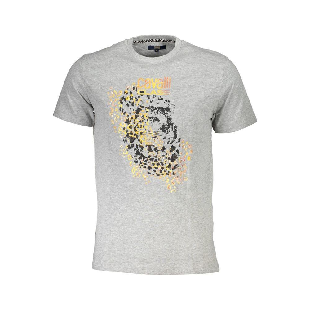 Cavalli Class Gray Cotton Men T-Shirt
