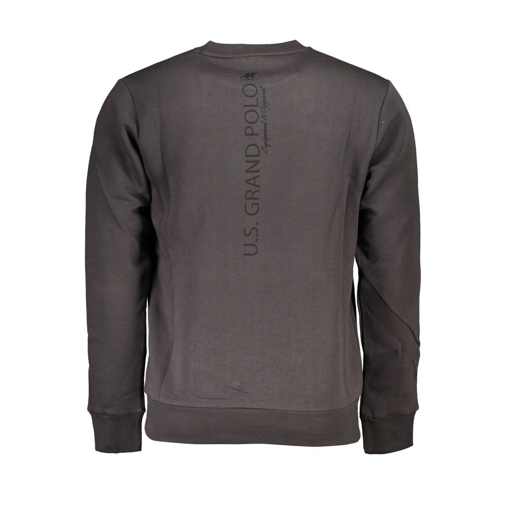 U.S. Grand Polo Gray Cotton Men Sweater U.S. Grand Polo Dark Slate Gray