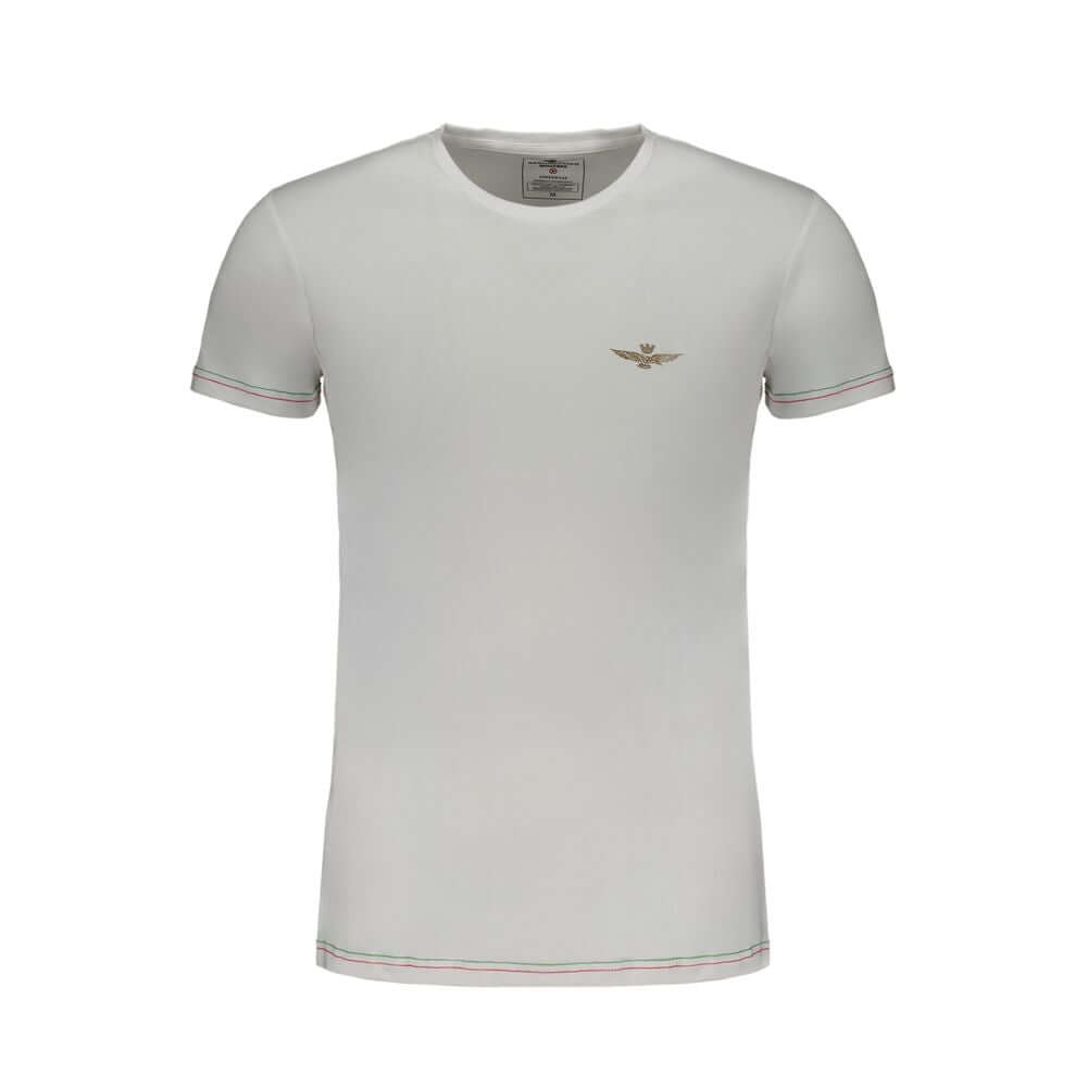 Aeronautica Militare White Cotton T-Shirt Aeronautica Militare Gray