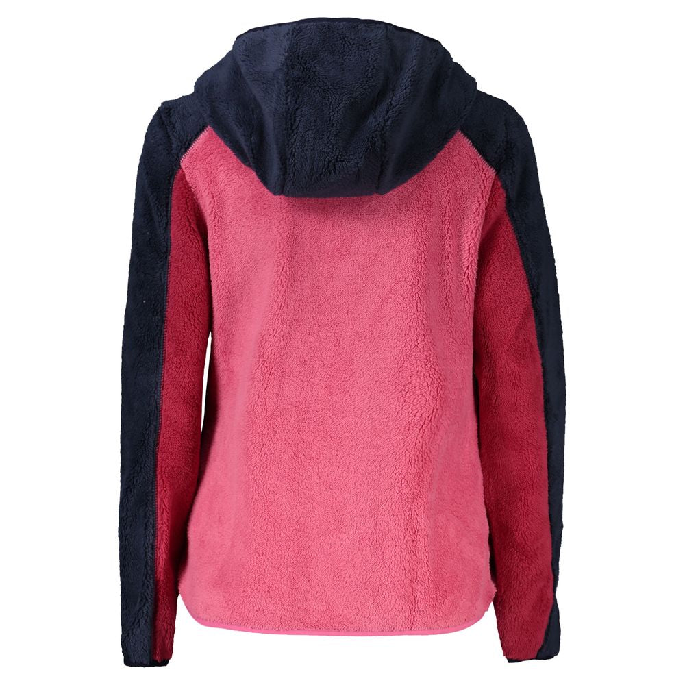 Pink polyester women's jacket by Norway 1963 with hood and pockets, featuring contrasting details and signature logo embroidery.