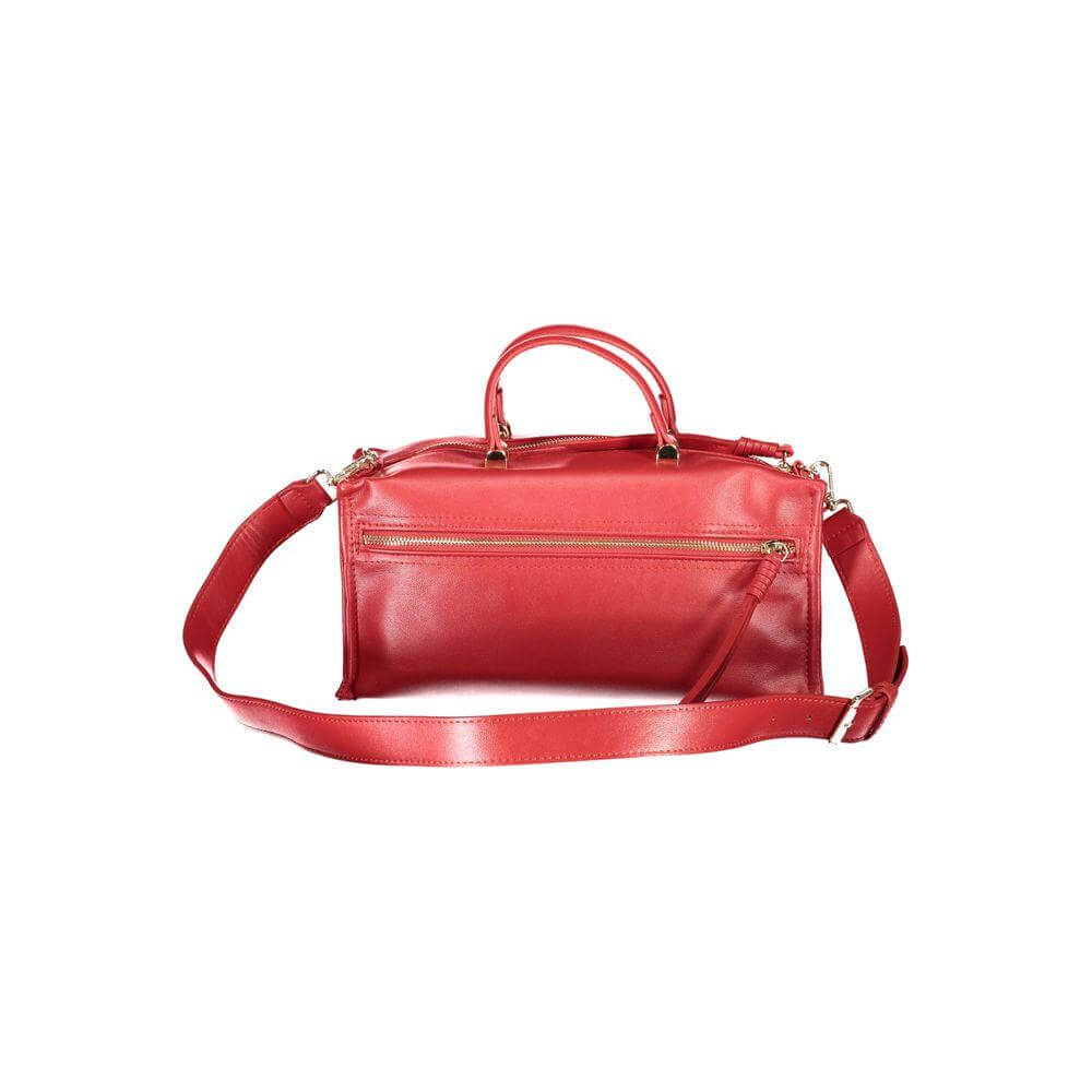 Valentino Bags red polyethylene women's handbag with adjustable strap and pockets, elegant and functional design.