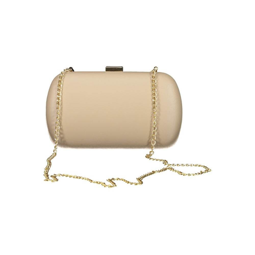 Valentino Bags beige polyethylene handbag with chain strap, elegant accessory for women.