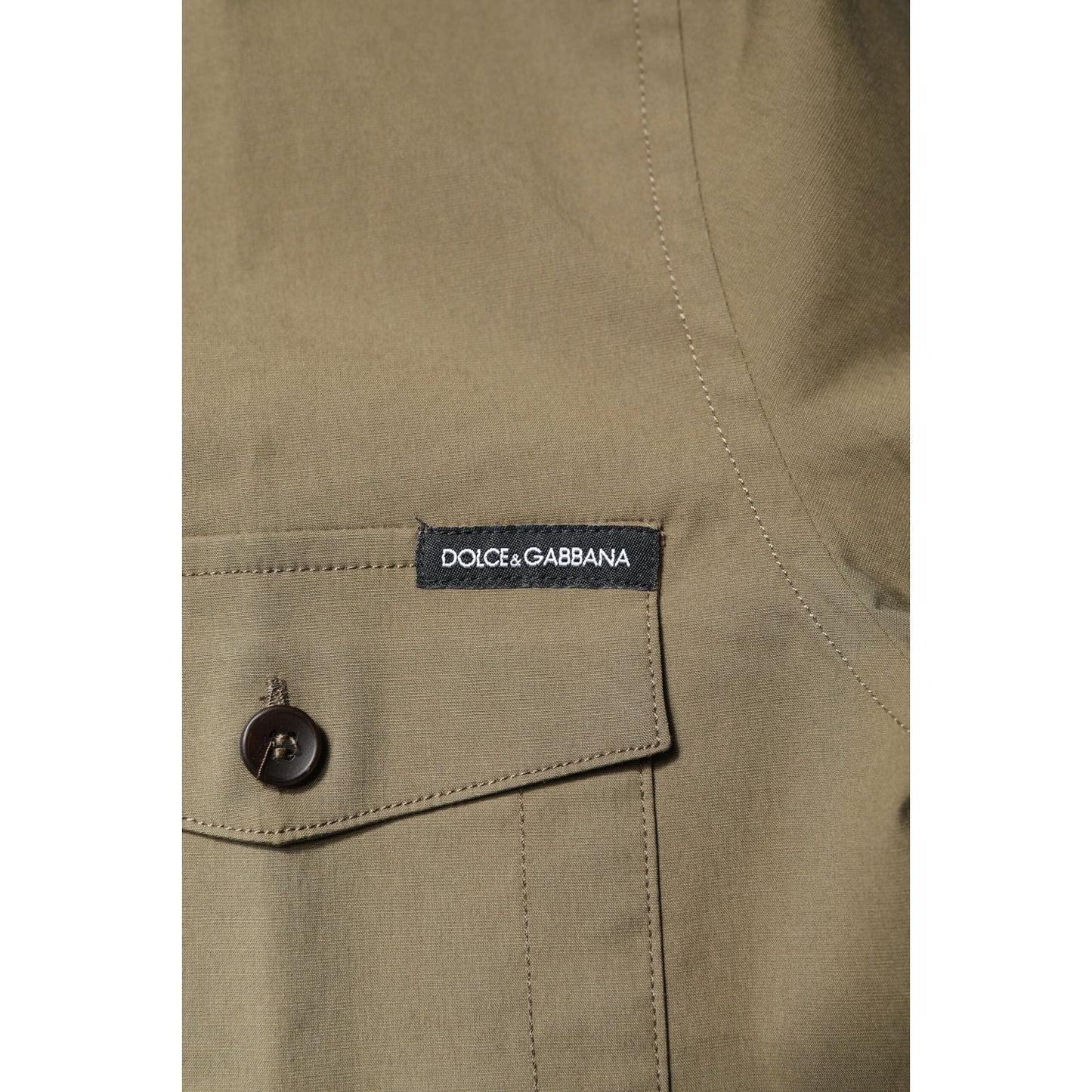 Dolce & Gabbana Brown Cotton Stretch Casual Long Sleeves Shirt TSH87842-38