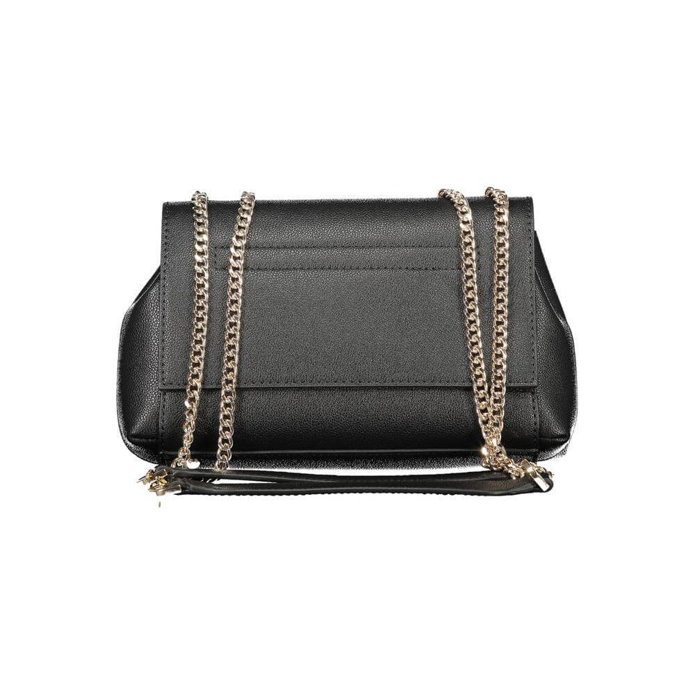 Guess Jeans ECO ALI black handbag with chain shoulder handles, eco-friendly and stylish for modern women.
