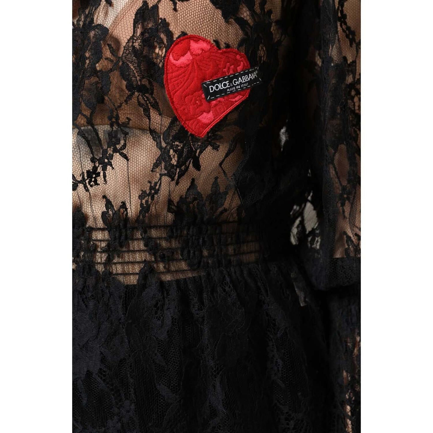 Dolce & Gabbana Black Cotton Floral Lace Women Blouse Top