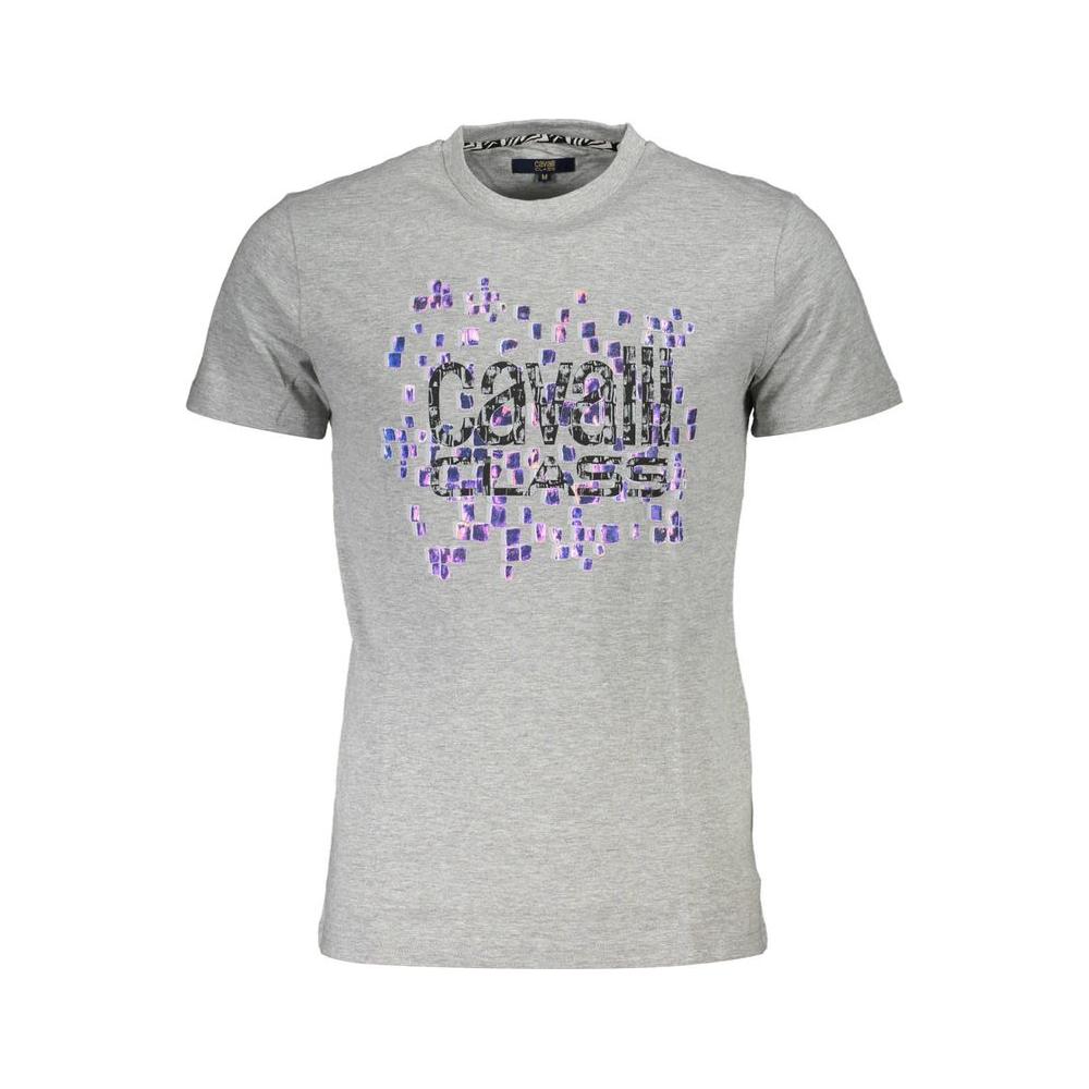 Cavalli Class Gray Cotton Men T-Shirt