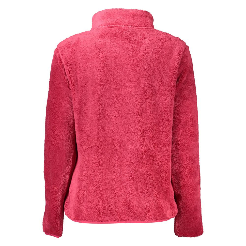 Back view of pink polyester women's jacket from Norway 1963 with sleek design, zip closure, and plush texture.