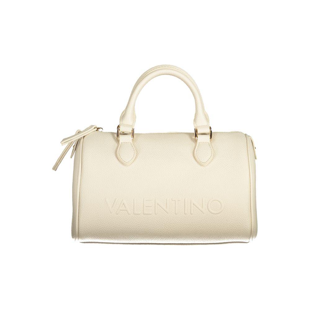 Valentino Bags beige polyethylene women's handbag with elegant handles, versatile strap, and zip closure for chic style.