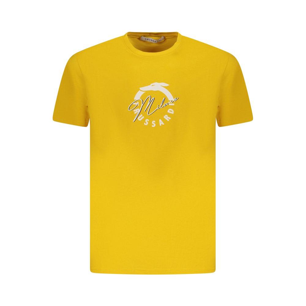 Trussardi Yellow Cotton Men T-Shirt