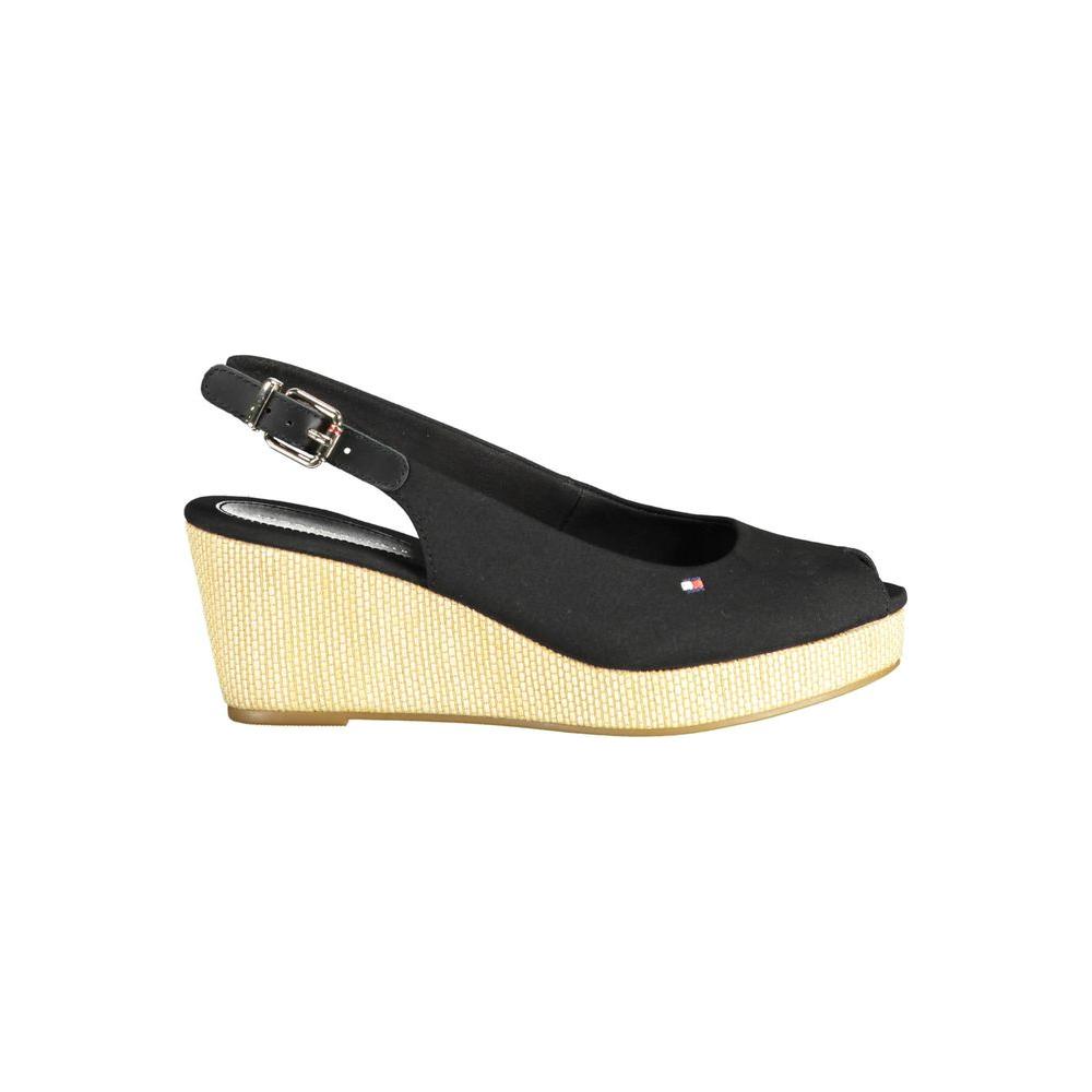 Tommy Hilfiger Black Cotton Women Sandal