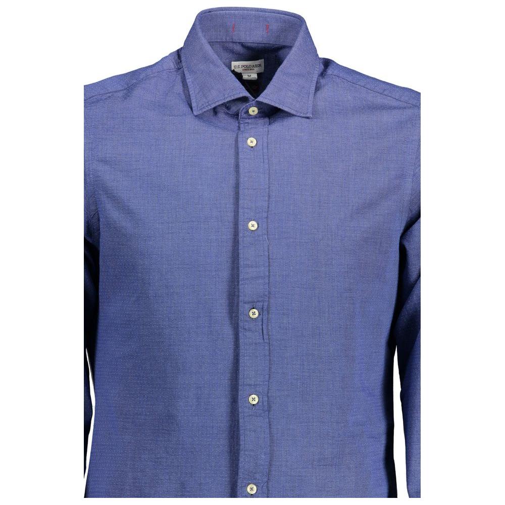 U.S. POLO ASSN. Blue Cotton Men Shirt