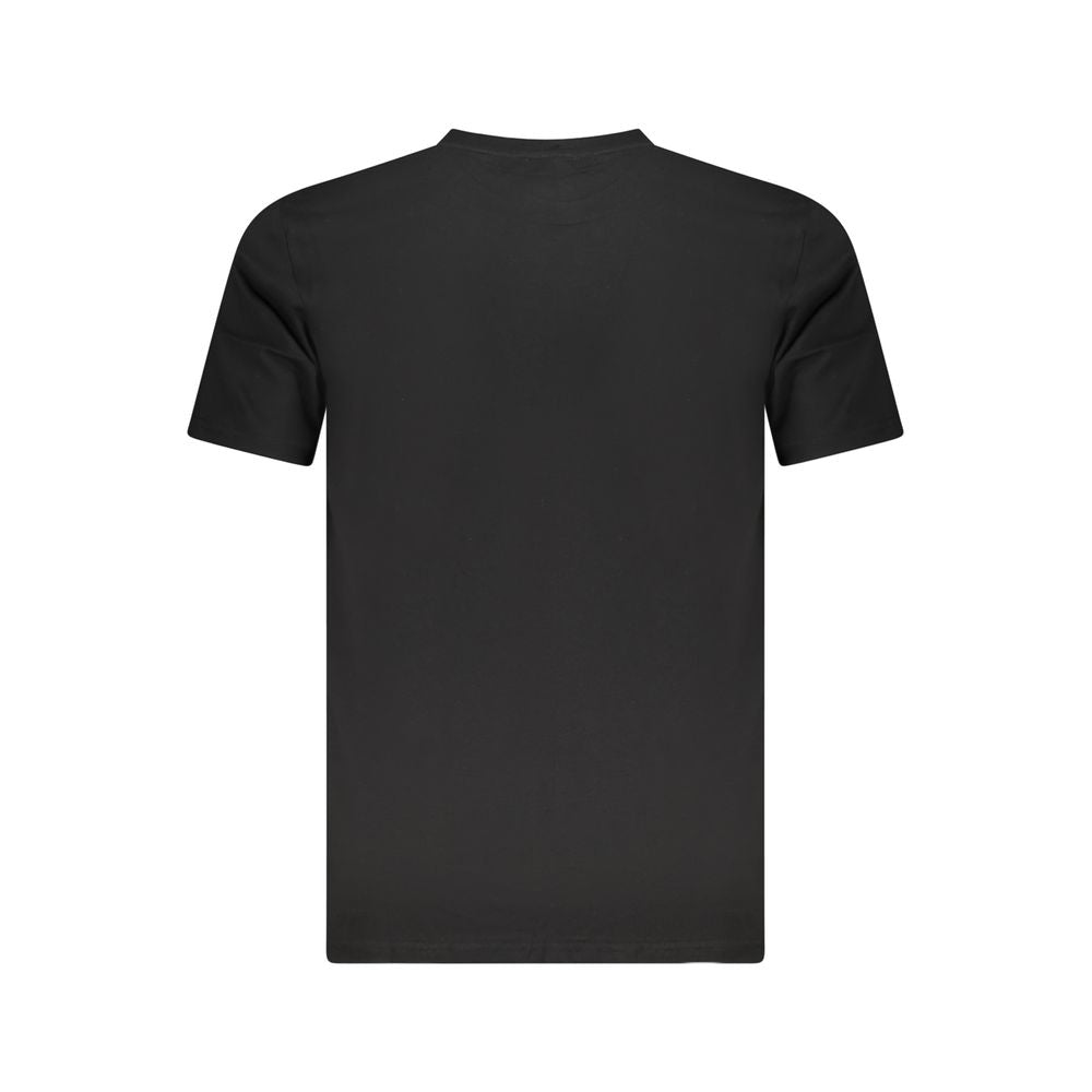 Cavalli Class black cotton men’s T-shirt, back view, showcasing sleek design and premium fabric for modern casual luxury.