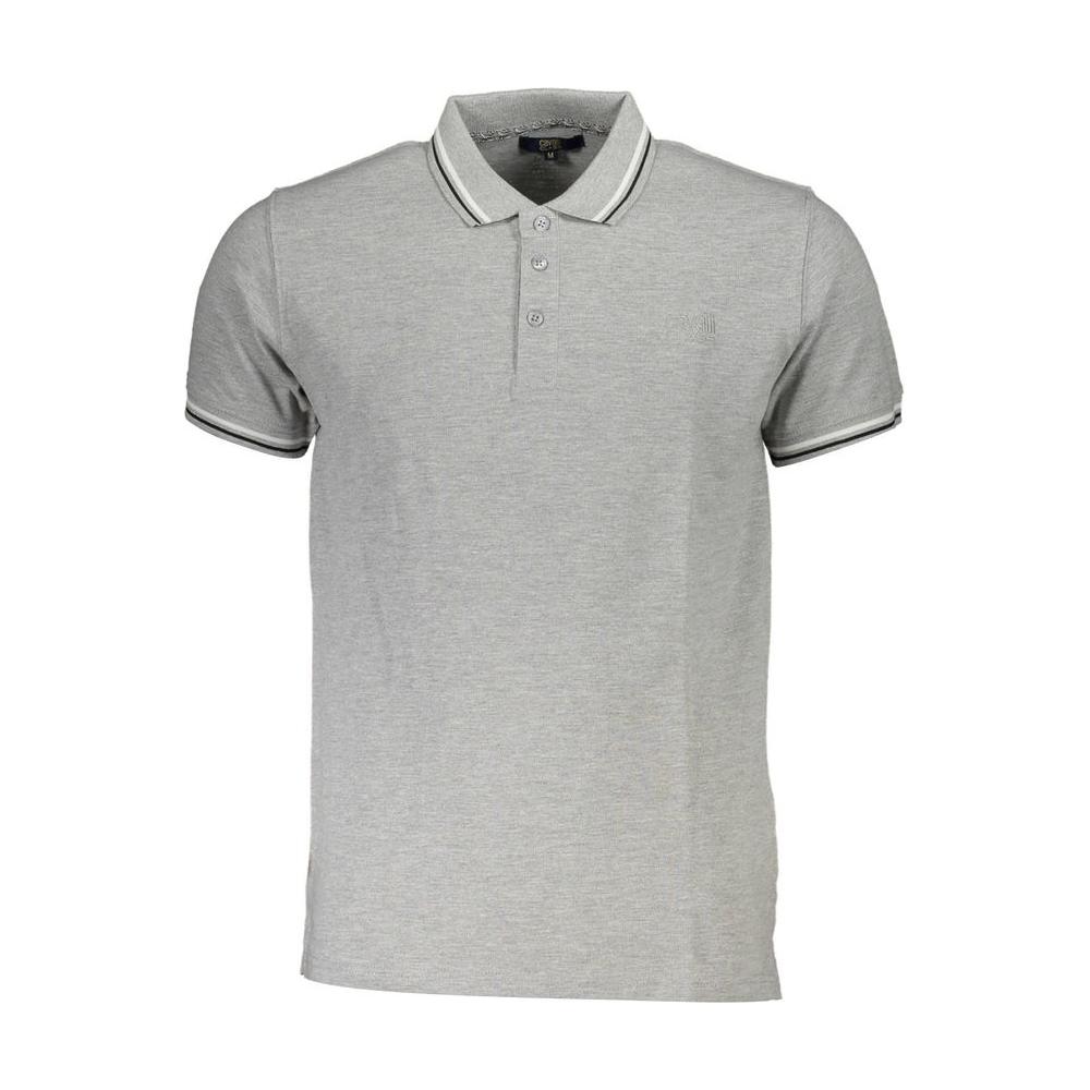 Cavalli Class Gray Cotton Men Polo Shirt