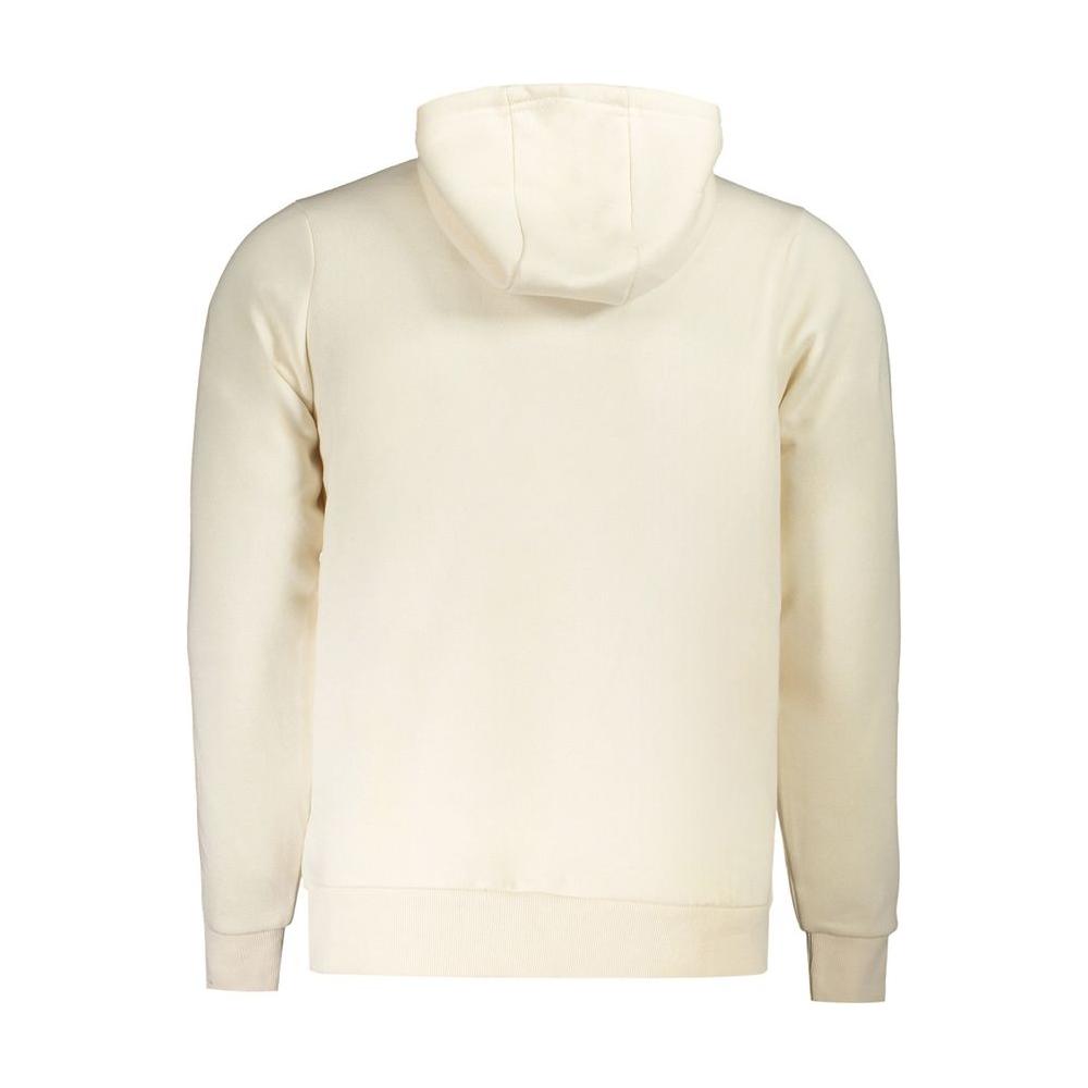 Back view of Norway 1963 white cotton men's hooded sweater with long sleeves; casual and sophisticated style with sleek design.