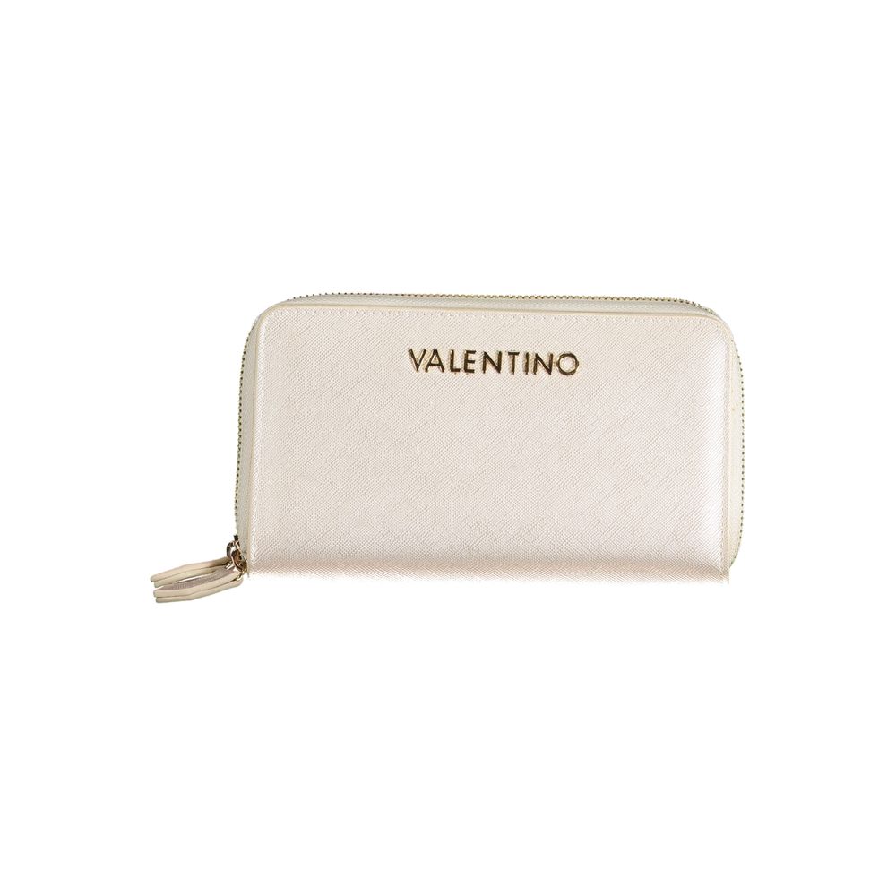 Valentino Bags gray polyethylene women's wallet with zip closure and compartments for currency and cards, elegant and sophisticated design.