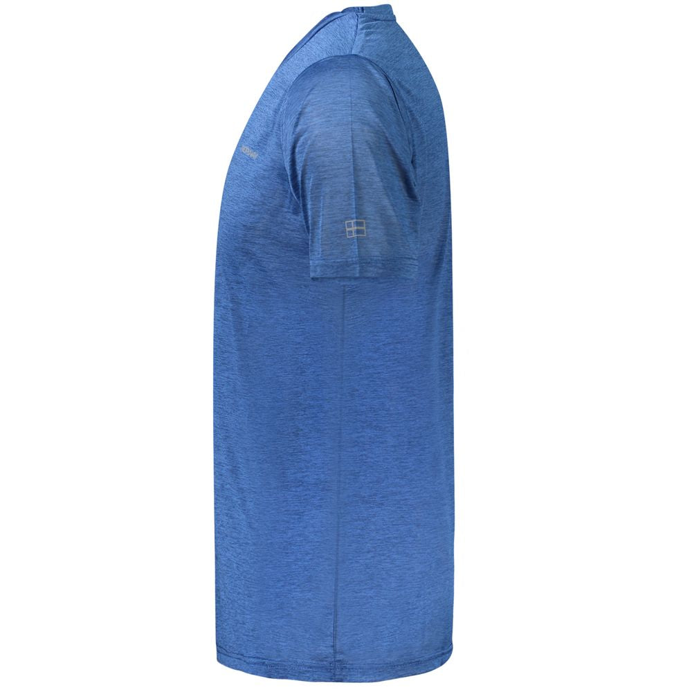 Norway 1963 Blue Polyester T-Shirt with short sleeves, crew neck design, and breathable fabric made from recycled materials