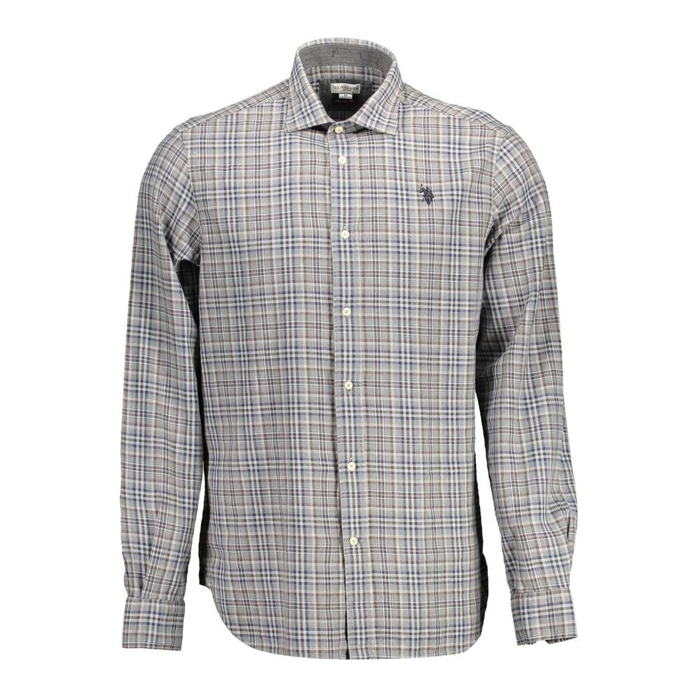 U.S. POLO ASSN. Gray Cotton Men Shirt