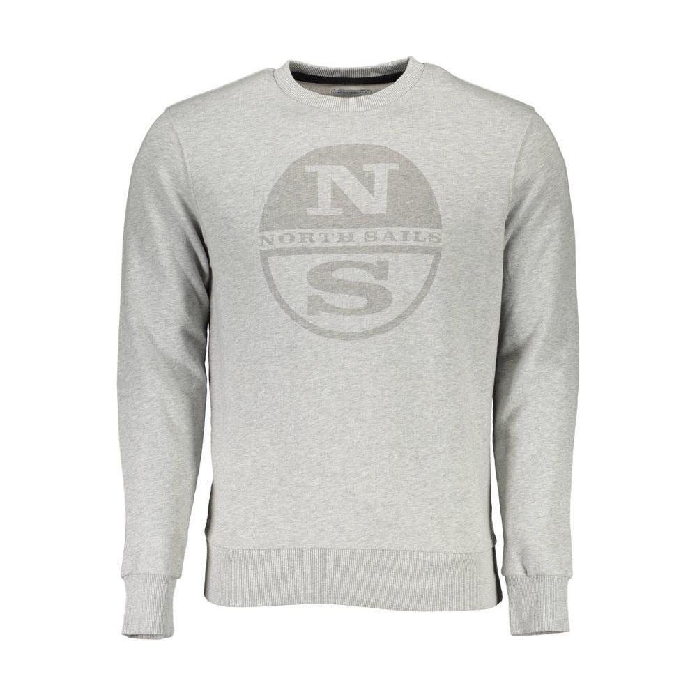 North Sails Gray Cotton Unisex Sweatshirt NO-2278-XXL