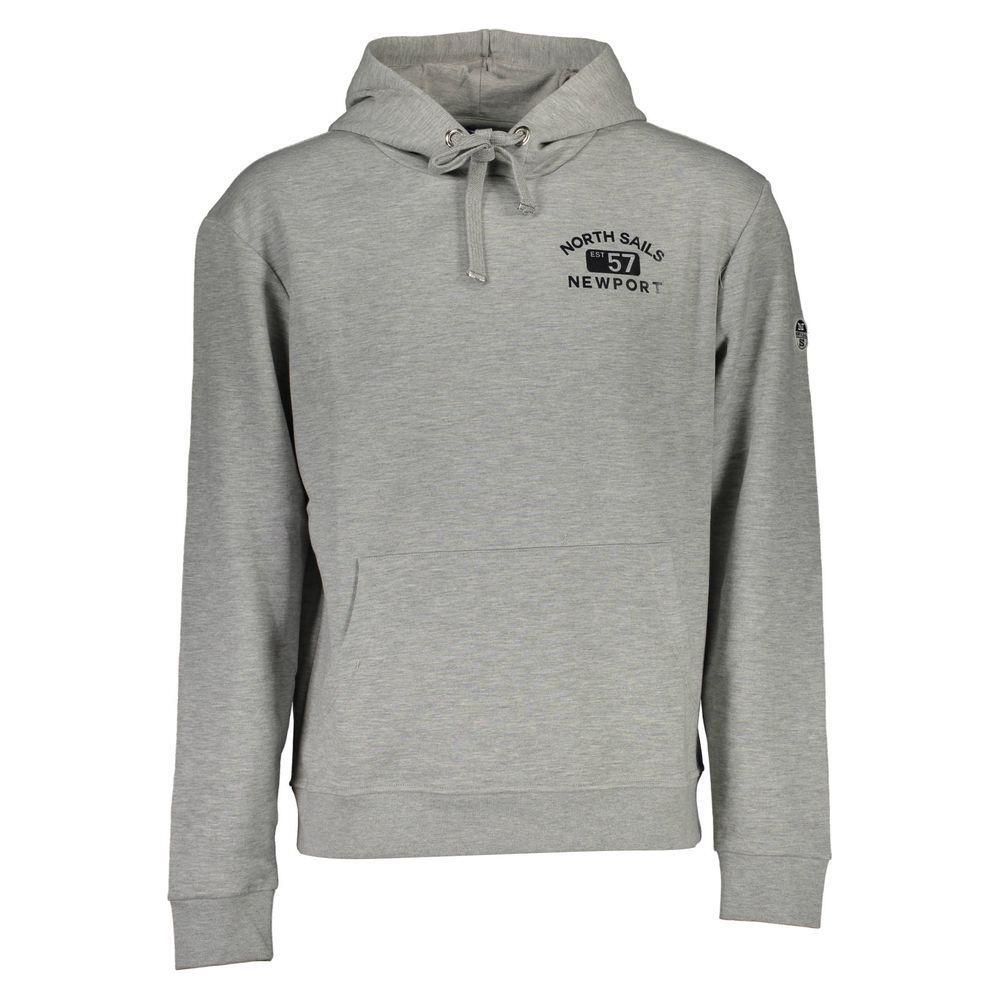 North Sails Gray Cotton Men Sweater NO-16044-XXL