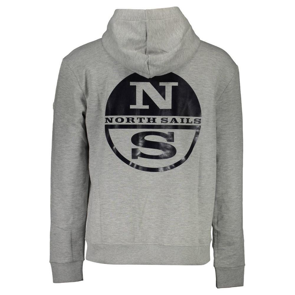 North Sails Gray Cotton Men Sweater NO-16044-XXL