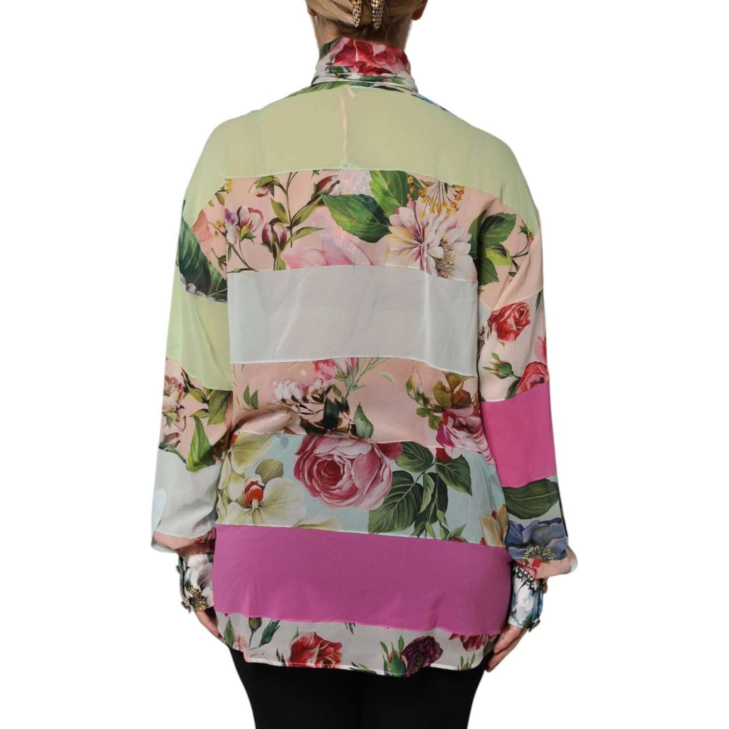 Dolce & Gabbana Multicolor Floral Patchwork Long Sleeves Top TSH90125-42