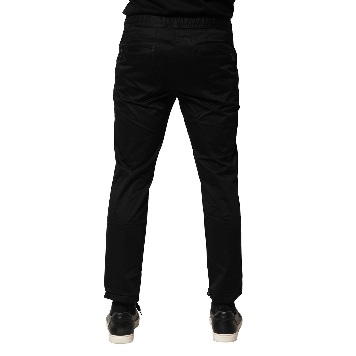 Dolce & Gabbana Black Cotton Mid Waist Jogger Pants PAN76470-46