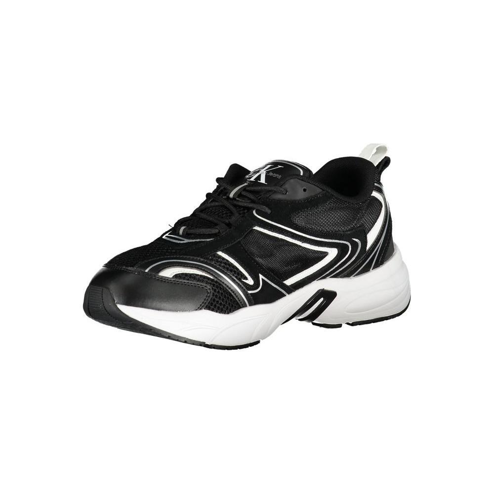 Calvin Klein Sleek Black Lace-Up Sneakers with Contrast Details CA-25011-EU40/US7