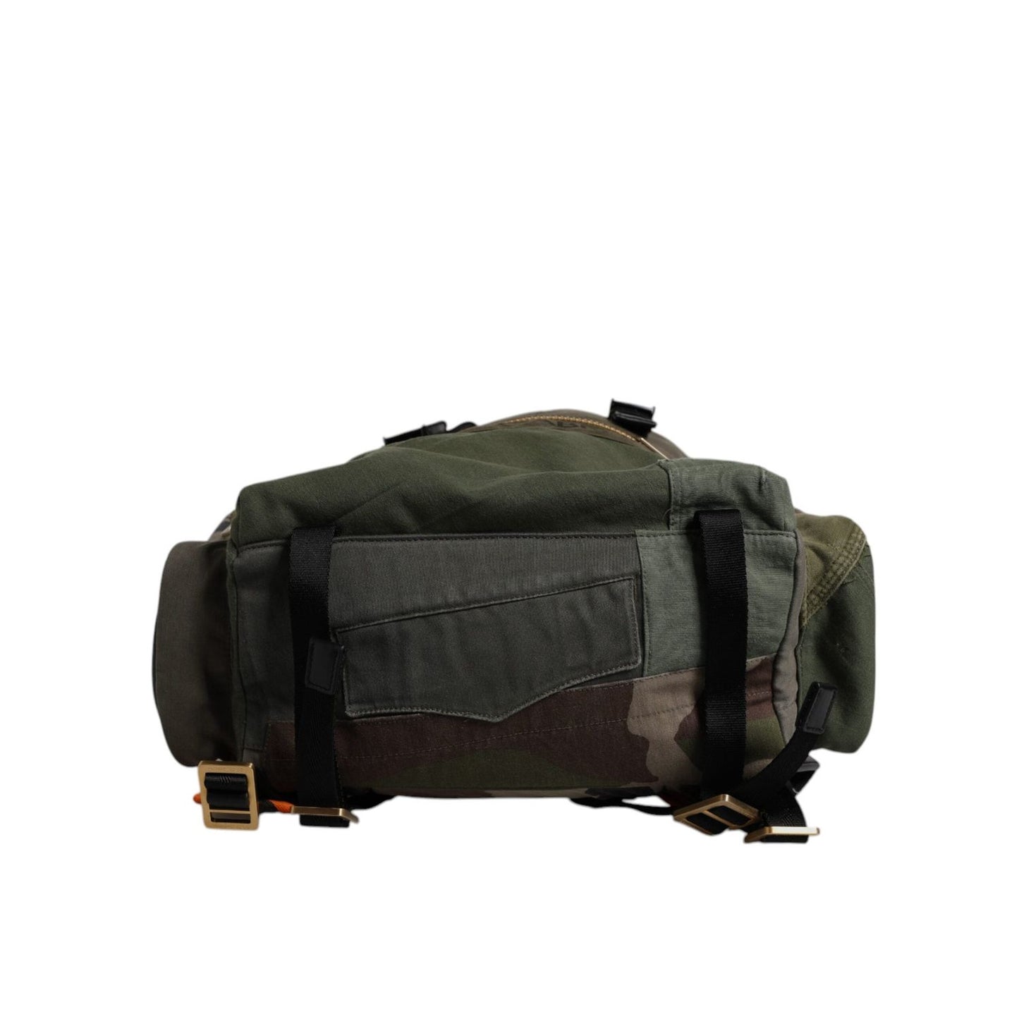 Dolce & Gabbana Green Patchwork Travel Backpack Military Bag