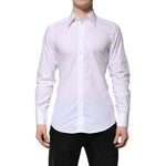 Dolce & Gabbana White GOLD Cotton Poplin Dress Formal Shirt TSH906915-39