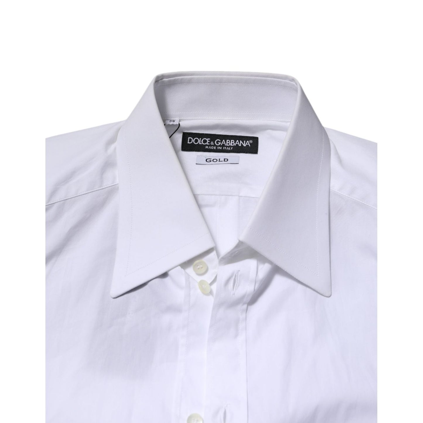 Dolce & Gabbana White GOLD Cotton Poplin Dress Formal Shirt TSH906915-39