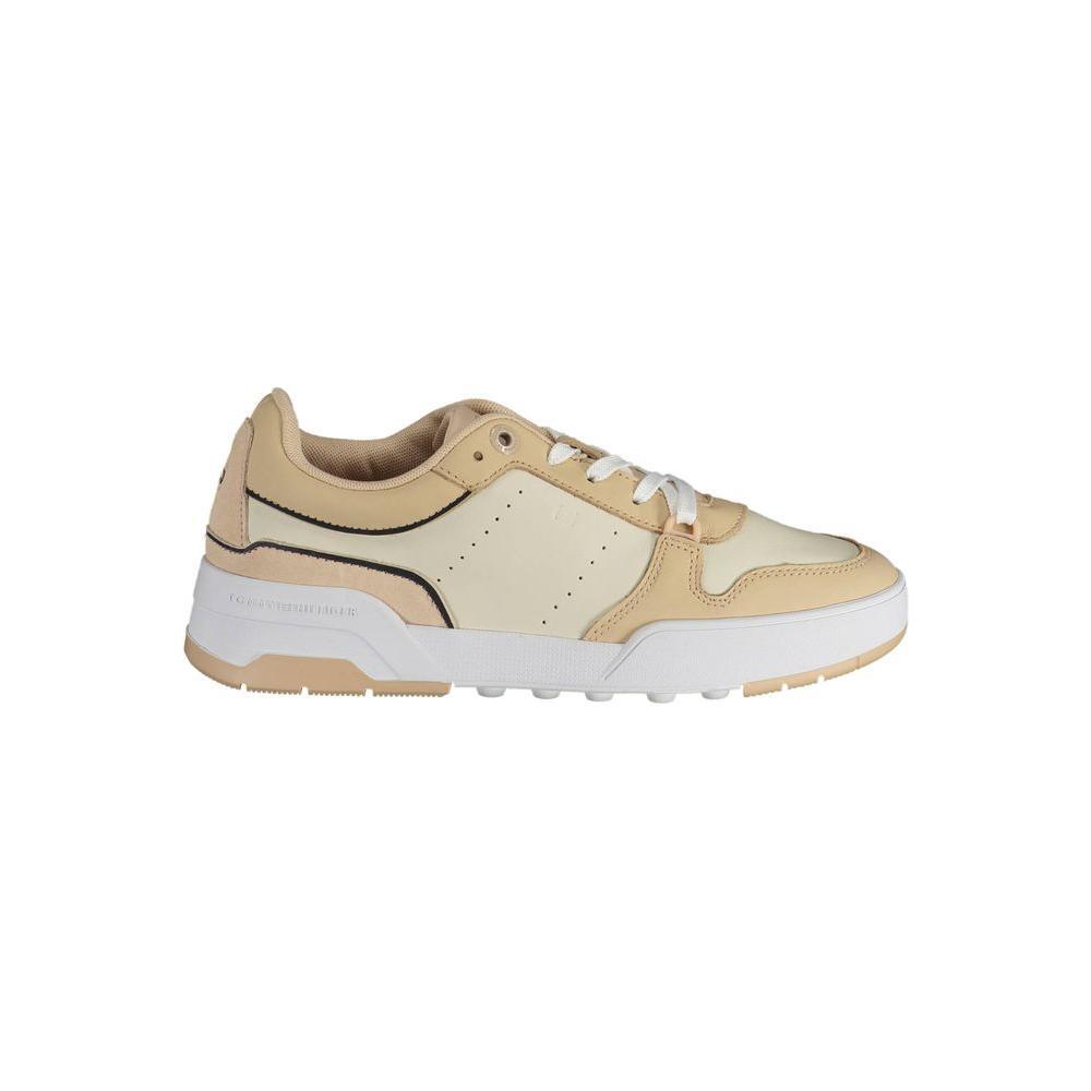 Tommy Hilfiger Beige Leather Women Sneaker TO-14585-EU40/US10