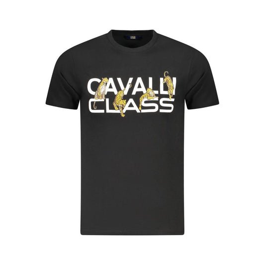 Cavalli Class Black Cotton Men T-Shirt