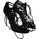 Dolce & Gabbana Black Suede Strap Stilettos Sandals