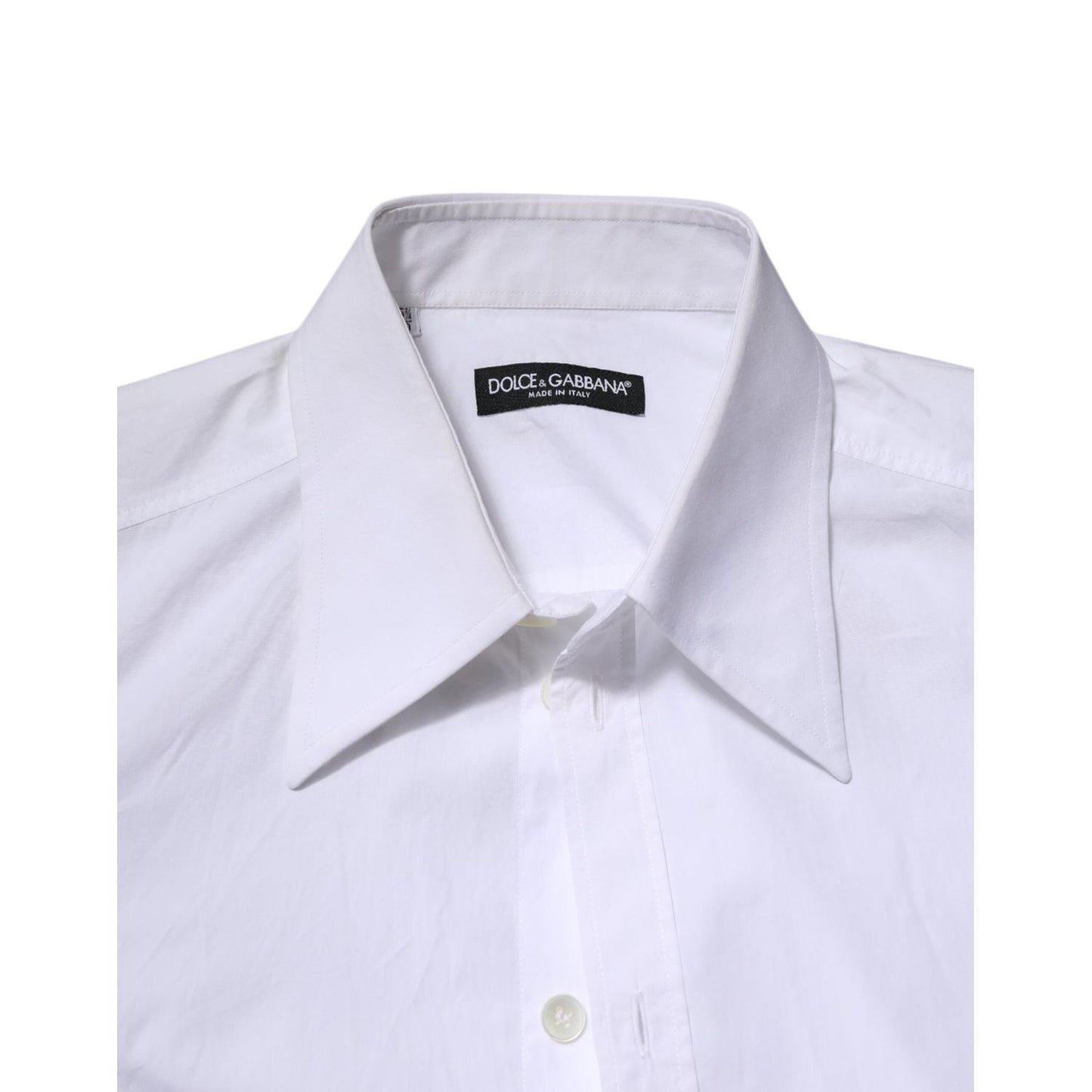 Dolce & Gabbana White Cotton Long Sleeves Dress Shirt TSH906925-40
