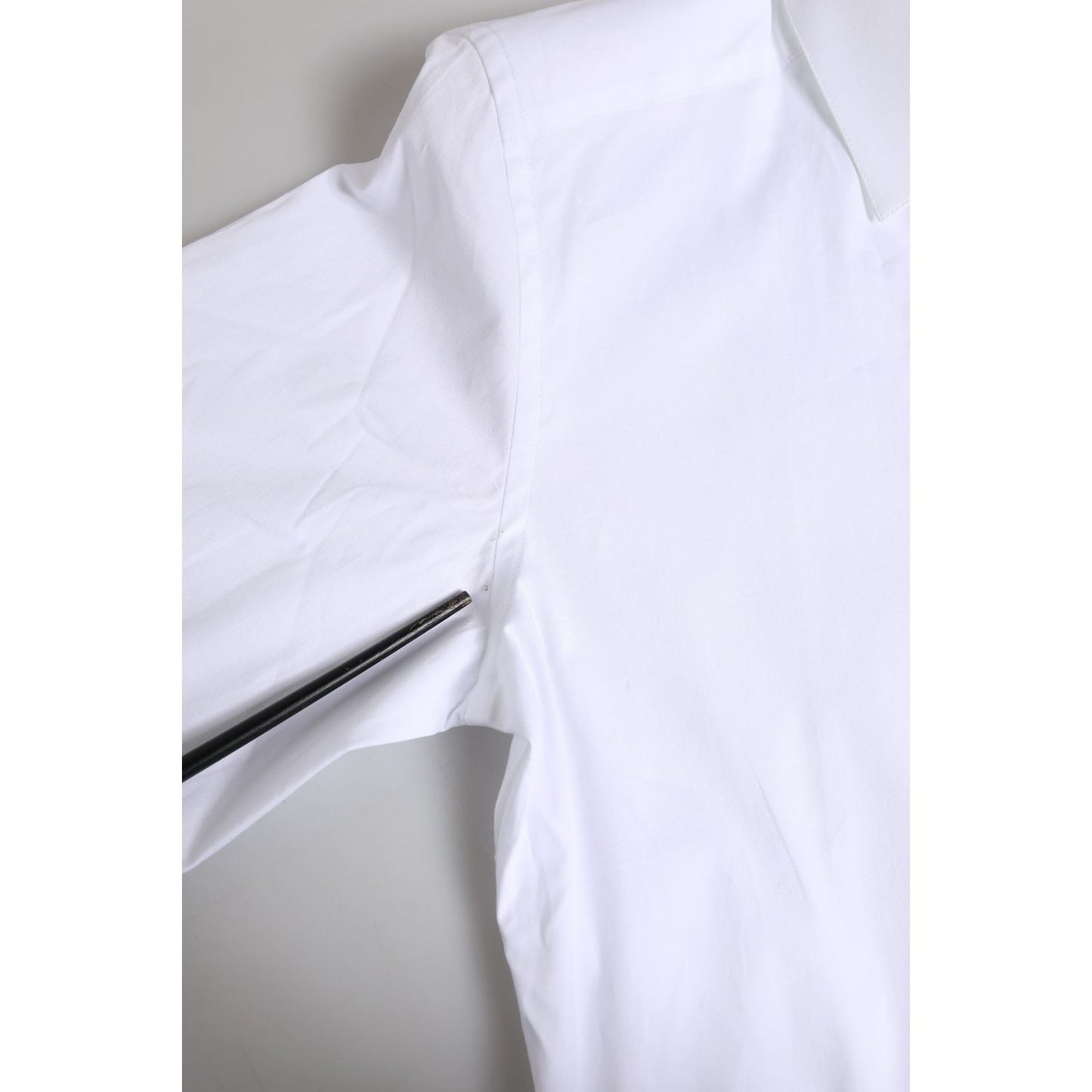 Dolce & Gabbana White Cotton GOLD Long Sleeves Dress Shirt TSH906936-37