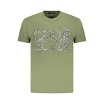 Cavalli Class Green Cotton Men T-Shirt