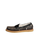 Dolce & Gabbana Brown White Calfskin Leather Loafers Shoes