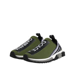 Dolce & Gabbana Green Black Slip On Sorrento Sneakers Shoes MV7300-39.5